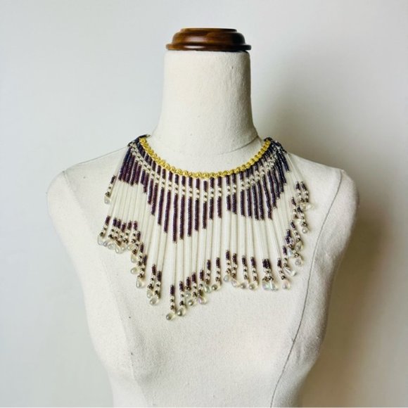 Vintage Gorgeous Beaded Lampshade Necklace - Picture 1 of 9